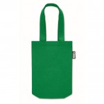 Bolsa pequeña de fieltro RPET con fuelle y asas cortas color verde tercera vista