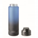 Botella antifugas de RPET con horario de consumo de agua 1L color azul decima vista