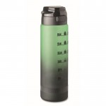 Botella antifugas de RPET con horario de consumo de agua 1L color verde