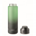 Botella antifugas de RPET con horario de consumo de agua 1L color verde decima vista