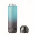 Botella antifugas de RPET con horario de consumo de agua 1L color turquesa decima vista