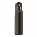 Botella antifugas de acero inoxidable con asa de cordón 500ml color negro quinta vista