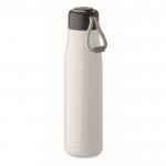 Botella antifugas de acero inoxidable con asa de cordón 500ml color blanco