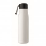 Botella antifugas de acero inoxidable con asa de cordón 500ml color blanco cuarta vista