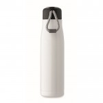 Botella antifugas de acero inoxidable con asa de cordón 500ml color blanco quinta vista