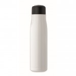 Botella antifugas de acero inoxidable con asa de cordón 500ml color blanco novena vista