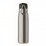 Botella antifugas de acero inoxidable con asa de cordón 500ml color plateado mate quinta vista