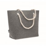 Bolsa para la playa de fieltro RPET con asa de cordón color natural color gris