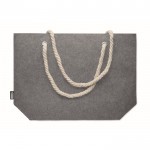 Bolsa para la playa de fieltro RPET con asa de cordón color natural color gris segunda vista
