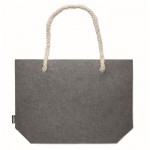 Bolsa para la playa de fieltro RPET con asa de cordón color natural color gris cuarta vista