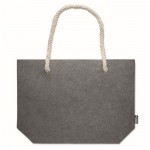 Bolsa para la playa de fieltro RPET con asa de cordón color natural color gris quinta vista