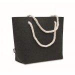 Bolsa para la playa de fieltro RPET con asa de cordón color natural color gris oscuro