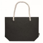 Bolsa para la playa de fieltro RPET con asa de cordón color natural color gris oscuro quinta vista