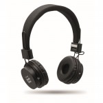 Auriculares inalámbricos plegables con micrófono incorporado color negro vista principal