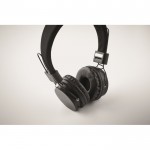 Auriculares inalámbricos plegables con micrófono incorporado color negro vista fotografía tercera vista
