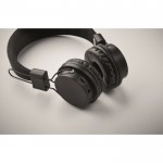 Auriculares inalámbricos plegables con micrófono incorporado color negro vista fotografía quinta vista