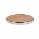 Cargador circular inalámbrico con detalle superior en nogal 15W color madera