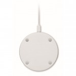 Cargador circular inalámbrico con detalle superior en nogal 15W color madera cuarta vista