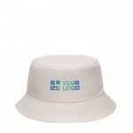 Gorro tipo bob de poliéster en distintos colores 150 g/m2 color blanco vista de impresión