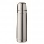 Termo de acero inoxidable reciclado con 2 tazas en la tapa 750ml color plateado mate tercera vista