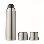 Termo de acero inoxidable reciclado con 2 tazas en la tapa 750ml color plateado mate septima vista