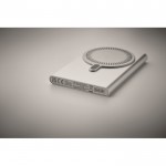 Cargador inalámbrico magnético de carga rápida y batería externa 15W color plateado mate vista fotografía cuarta vista