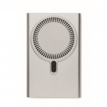 Cargador inalámbrico magnético de carga rápida y batería externa 15W color plateado mate quinta vista