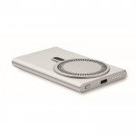 Cargador inalámbrico magnético de carga rápida y batería externa 15W color plateado mate decima vista