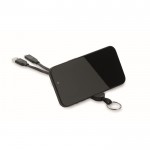 Llavero y soporte para móvil con cables de carga de 26cm color negro tercera vista