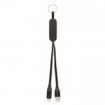 Llavero y soporte para móvil con cables de carga de 26cm color negro cuarta vista