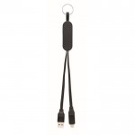Llavero y soporte para móvil con cables de carga de 26cm color negro quinta vista