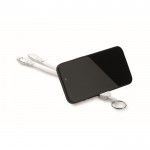 Llavero y soporte para móvil con cables de carga de 26cm color blanco tercera vista