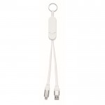 Llavero y soporte para móvil con cables de carga de 26cm color blanco cuarta vista