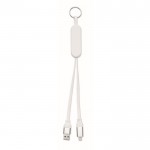 Llavero y soporte para móvil con cables de carga de 26cm color blanco quinta vista