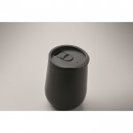 Vaso para llevar de doble pared cierre deslizante en la tapa color negro vista fotografía tercera vista