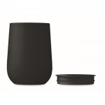 Vaso para llevar de doble pared cierre deslizante en la tapa color negro quinta vista