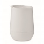 Vaso para llevar de doble pared cierre deslizante en la tapa color blanco