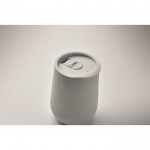 Vaso para llevar de doble pared cierre deslizante en la tapa color blanco vista fotografía tercera vista