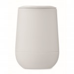 Vaso para llevar de doble pared cierre deslizante en la tapa color blanco cuarta vista