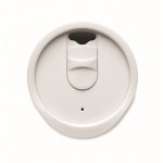 Vaso para llevar de doble pared cierre deslizante en la tapa color blanco sexta vista