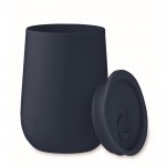 Vaso para llevar de doble pared cierre deslizante en la tapa color azul marino segunda vista