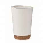 Vaso para llevar de doble pared con detalle de corcho en la base 300ml color blanco