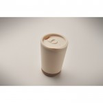 Vaso para llevar de doble pared con detalle de corcho en la base 300ml color beige vista fotografía tercera vista