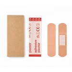 Set de 15 tiras adhesivas en caja personalizable de papel reciclado color beige