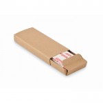 Set de 15 tiras adhesivas en caja personalizable de papel reciclado color beige segunda vista