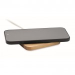 Caja de bambú con correa con función de cargador inalámbrico 15W color madera tercera vista
