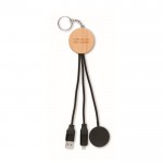 Set 4 en 1 de cables de carga y carga de reloj en llavero color negro vista de impresión