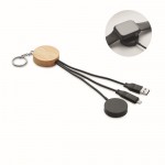 Set 4 en 1 de cables de carga y carga de reloj en llavero color negro