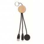 Set 4 en 1 de cables de carga y carga de reloj en llavero color negro cuarta vista