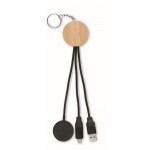 Set 4 en 1 de cables de carga y carga de reloj en llavero color negro quinta vista